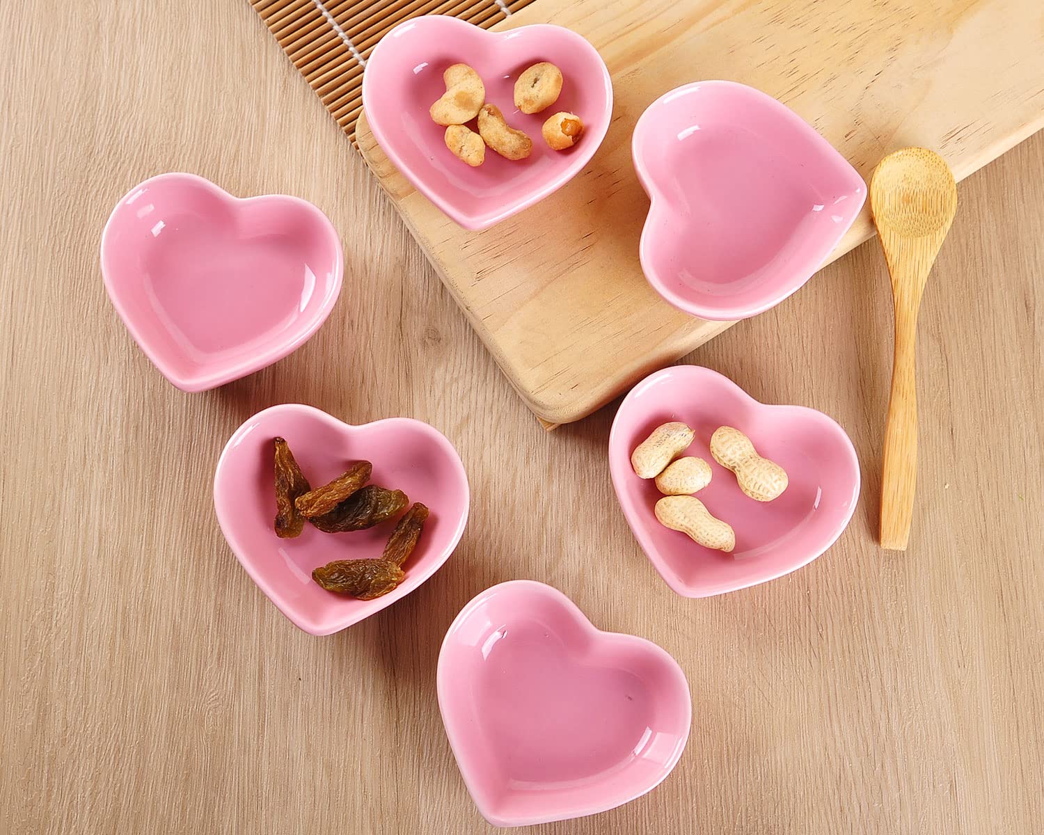 WHJY tazones cerámicos rosa apilables para ahorro de espacio