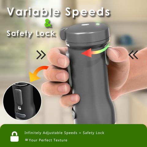 Whuto batidora de inmersión inalámbrica con diseño ergonómico para manejo cómodo.