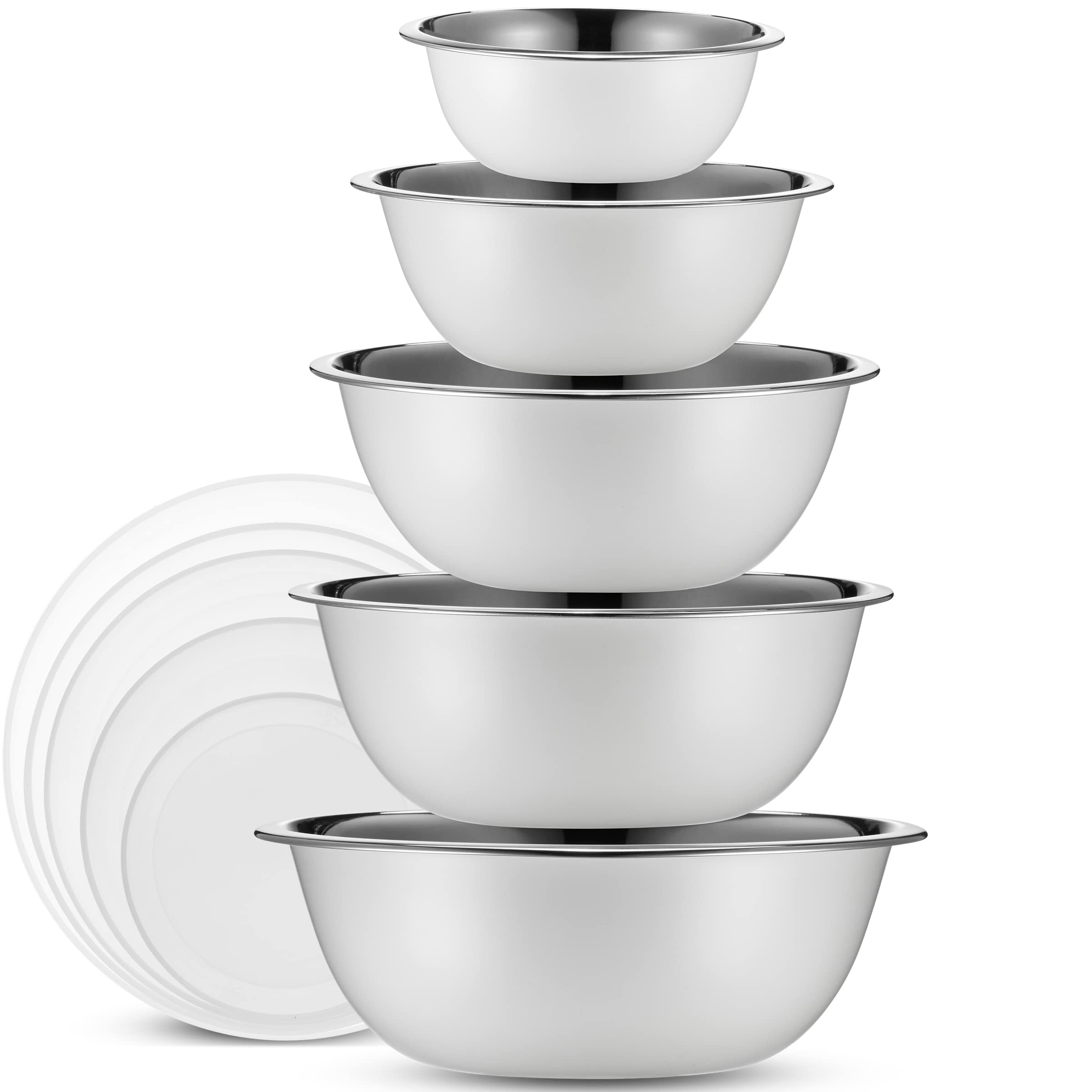 WHYSKO tazones de mezcla en acero inoxidable, set de 10 piezas para cocinar y servir.