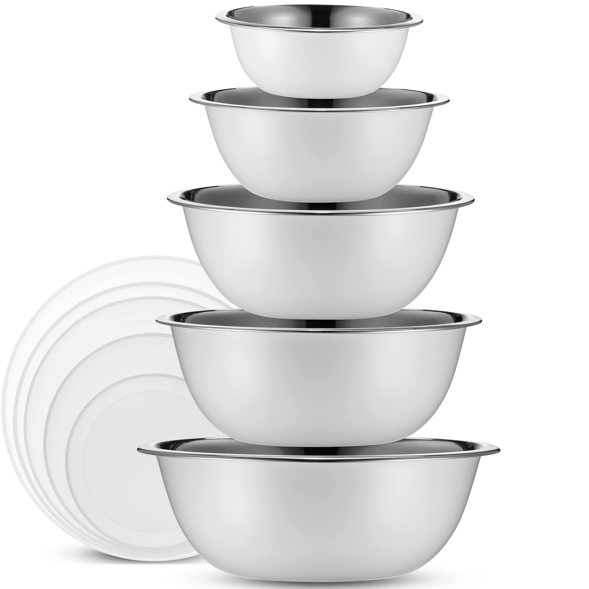 WHYSKO tazones de mezcla en acero inoxidable, set de 10 piezas para cocinar y servir.