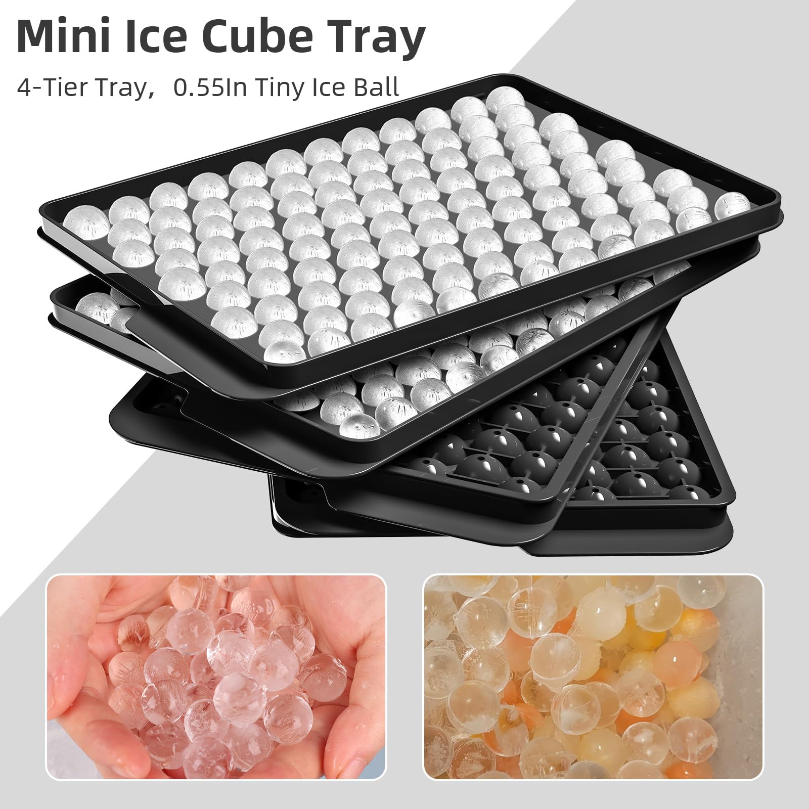 Hielo WIBIMEN apilable, cubos pequeños para congelador compacto