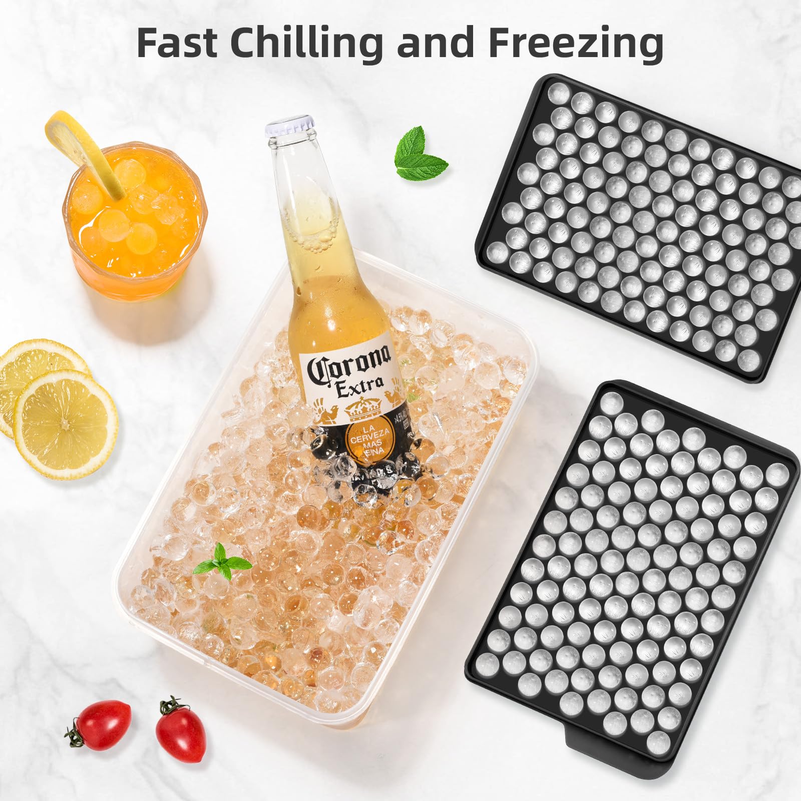 Hielo WIBIMEN rápido: mini cubos redondos para bebidas frías