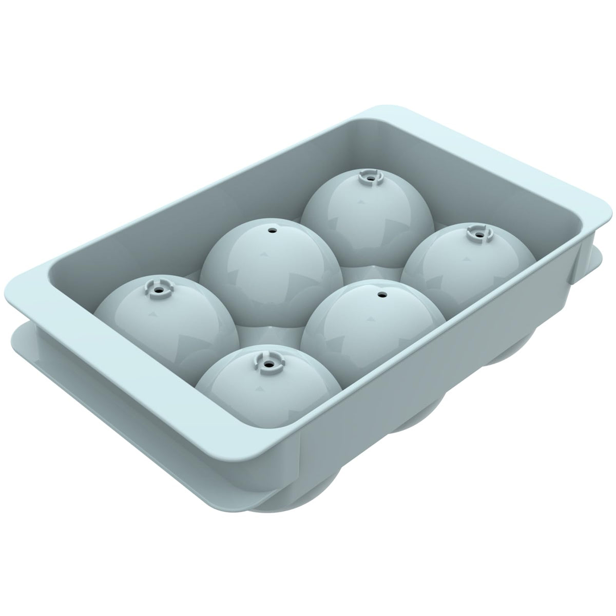 Molde WIBIMEN grande para hielo redondo, azul, 6 bolas para hielo uniforme.