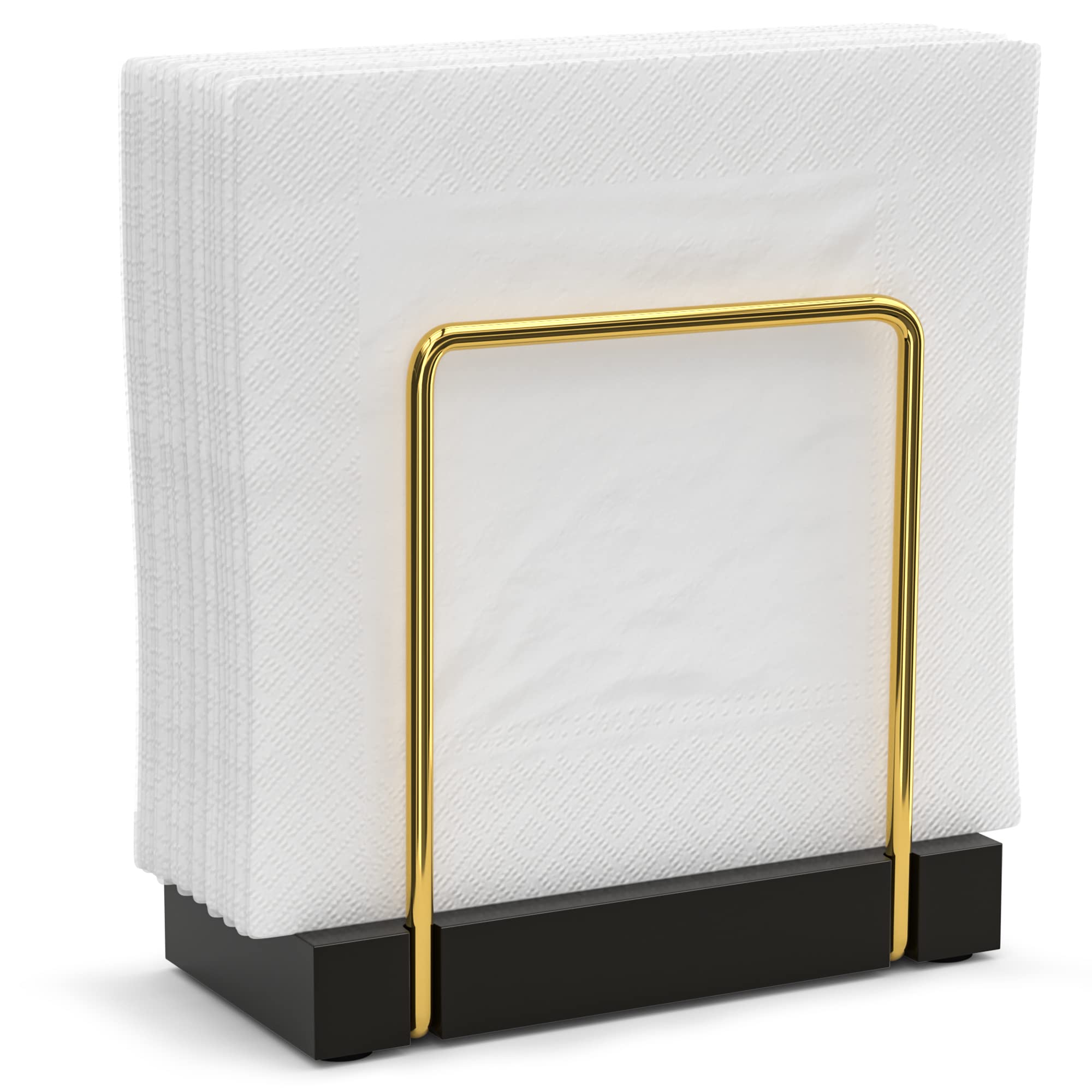 Wican porta-servilletas dorado para mesa, elegante y práctica para reuniones.
