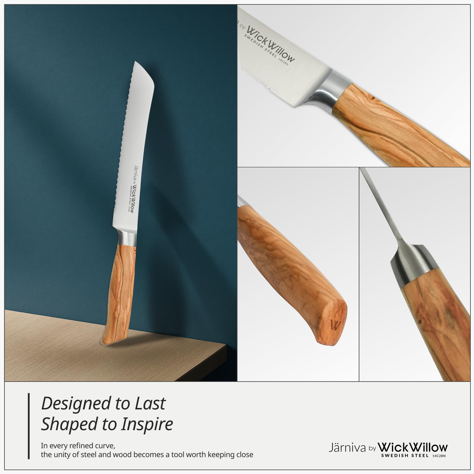 Corte doble dentado para masa madre y pan alargado con WICKWILLOW