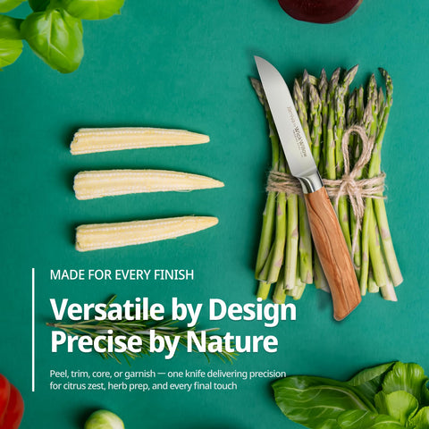 Corte preciso de frutas con el cuchillo de pelar Wick Willow.