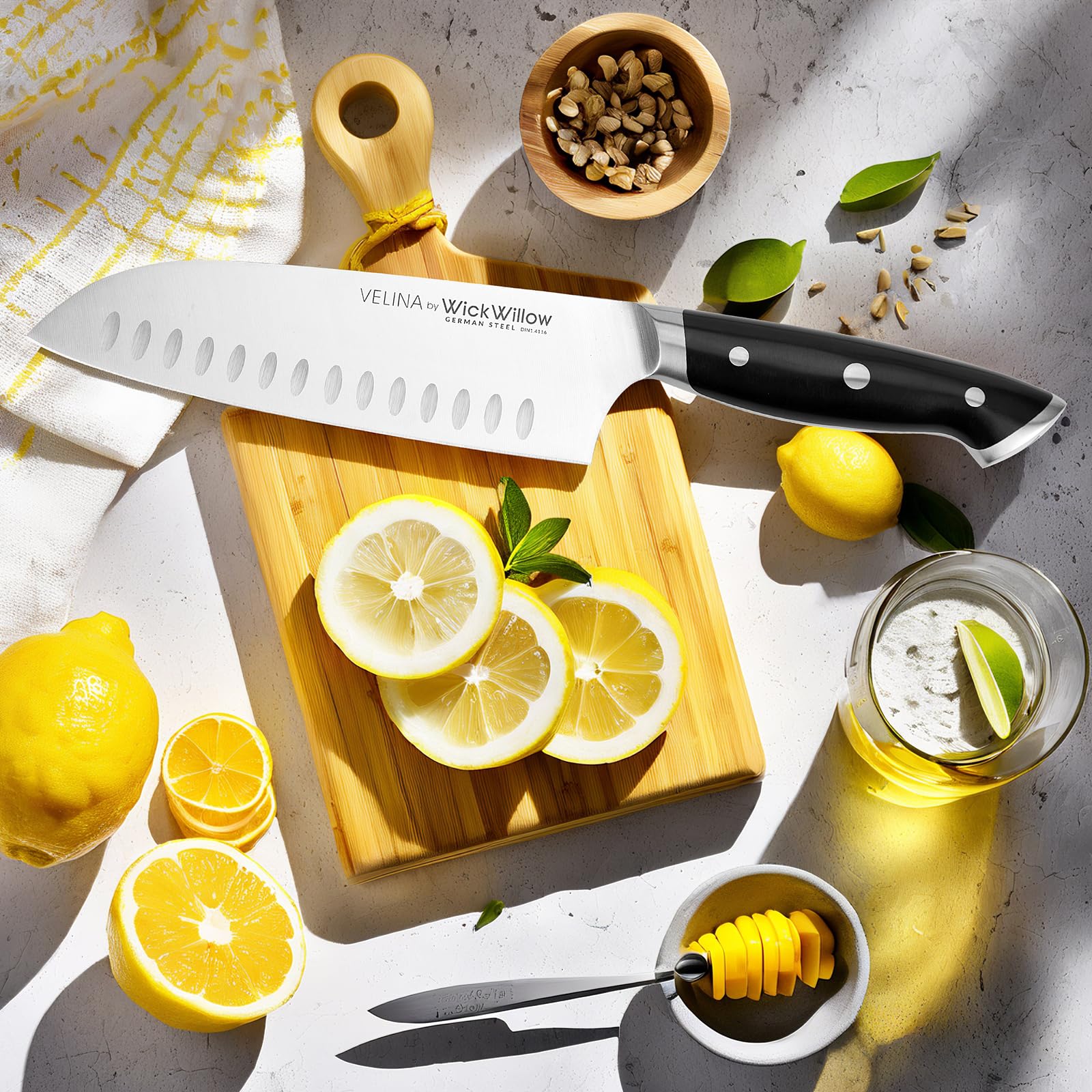 Limpieza y mantenimiento fáciles para Wick Willow Santoku