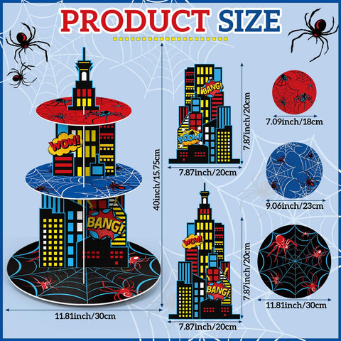 Widecook porta-tartas araña diseño ciudad destaca postres como centro de mesa.