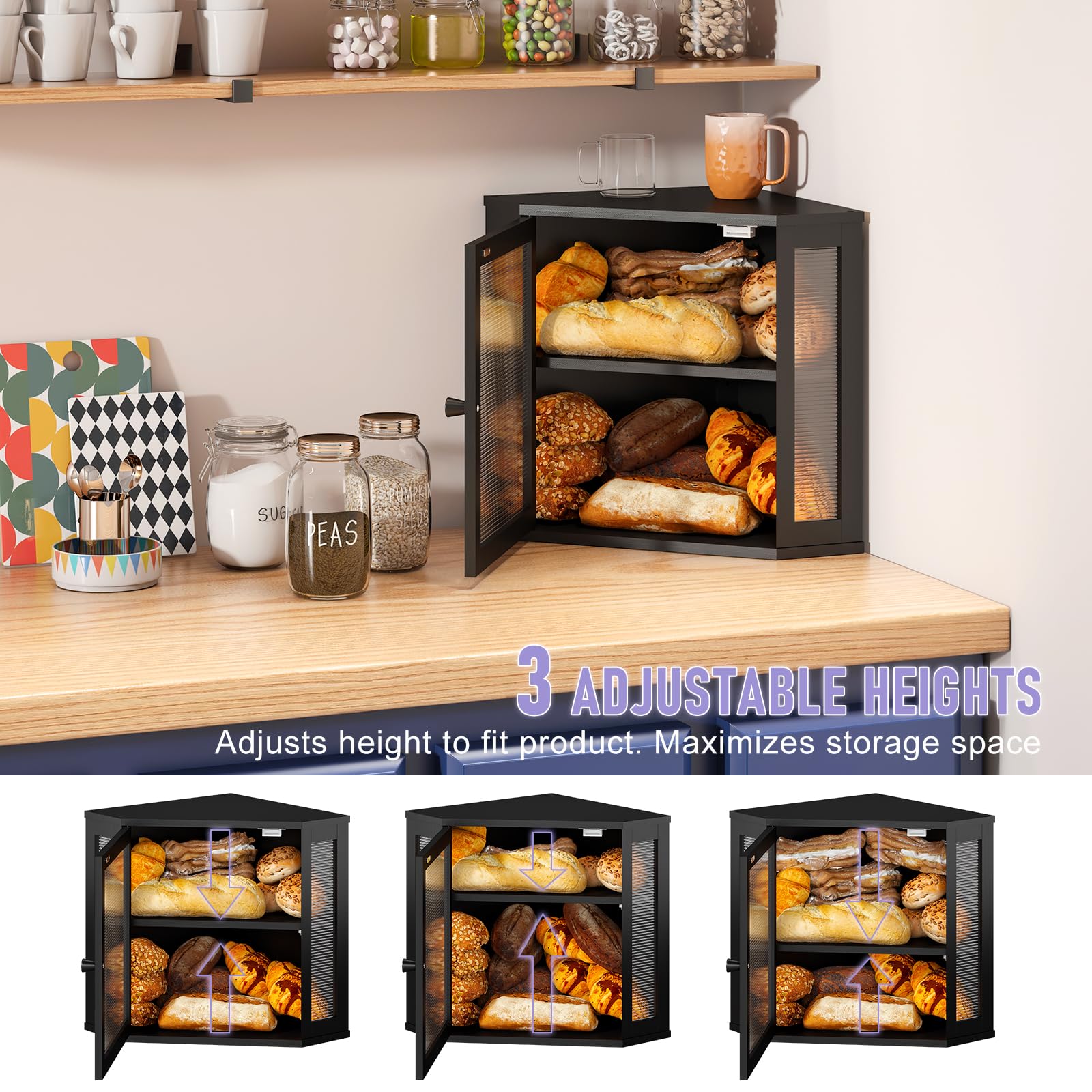 Caja de pan blanca de gran capacidad para almacenar panes y bollos.