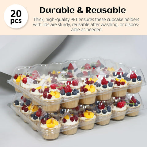 WIKDAY caja cupcakes transparente con tapa para exhibir dulces