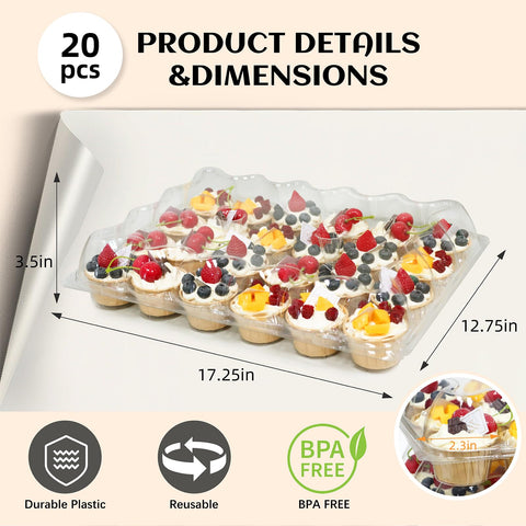 WIKDAY contenedor cupcakes sin BPA, ideal para almacenamiento