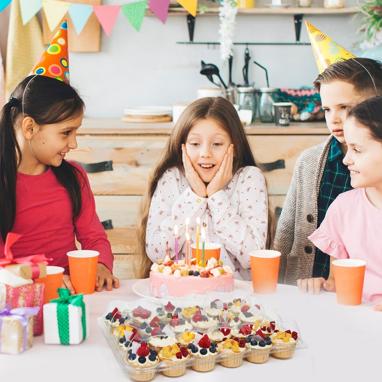 WIKDAY contenedor ligero y estable para llevar cupcakes