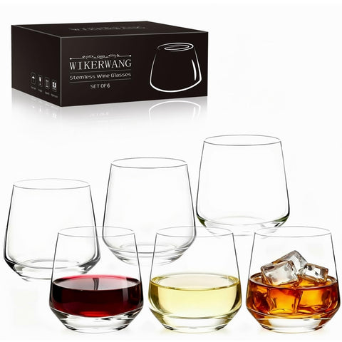 Vaso WIKERWANG sin tallo con cristal claro para uso diario.