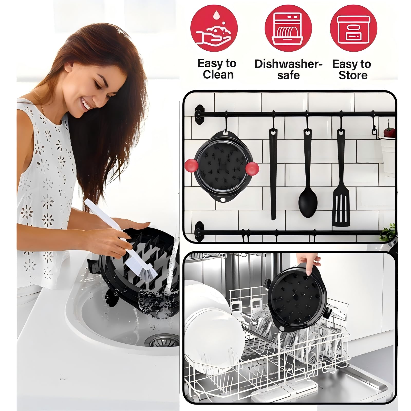 Diseño color Rojo y Negro para un estilo destacable en la cocina.