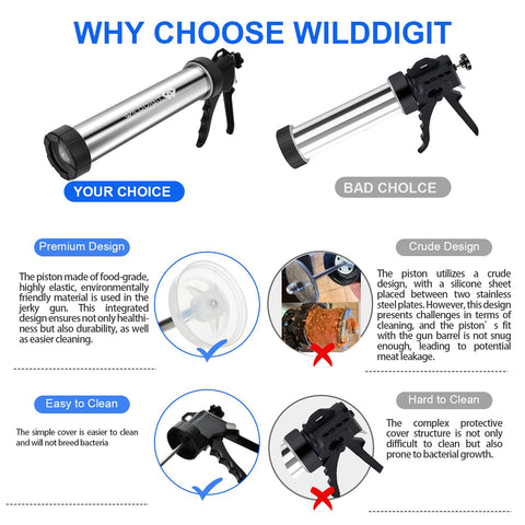 WILDDIGIT empujador de carne para porciones uniformes.