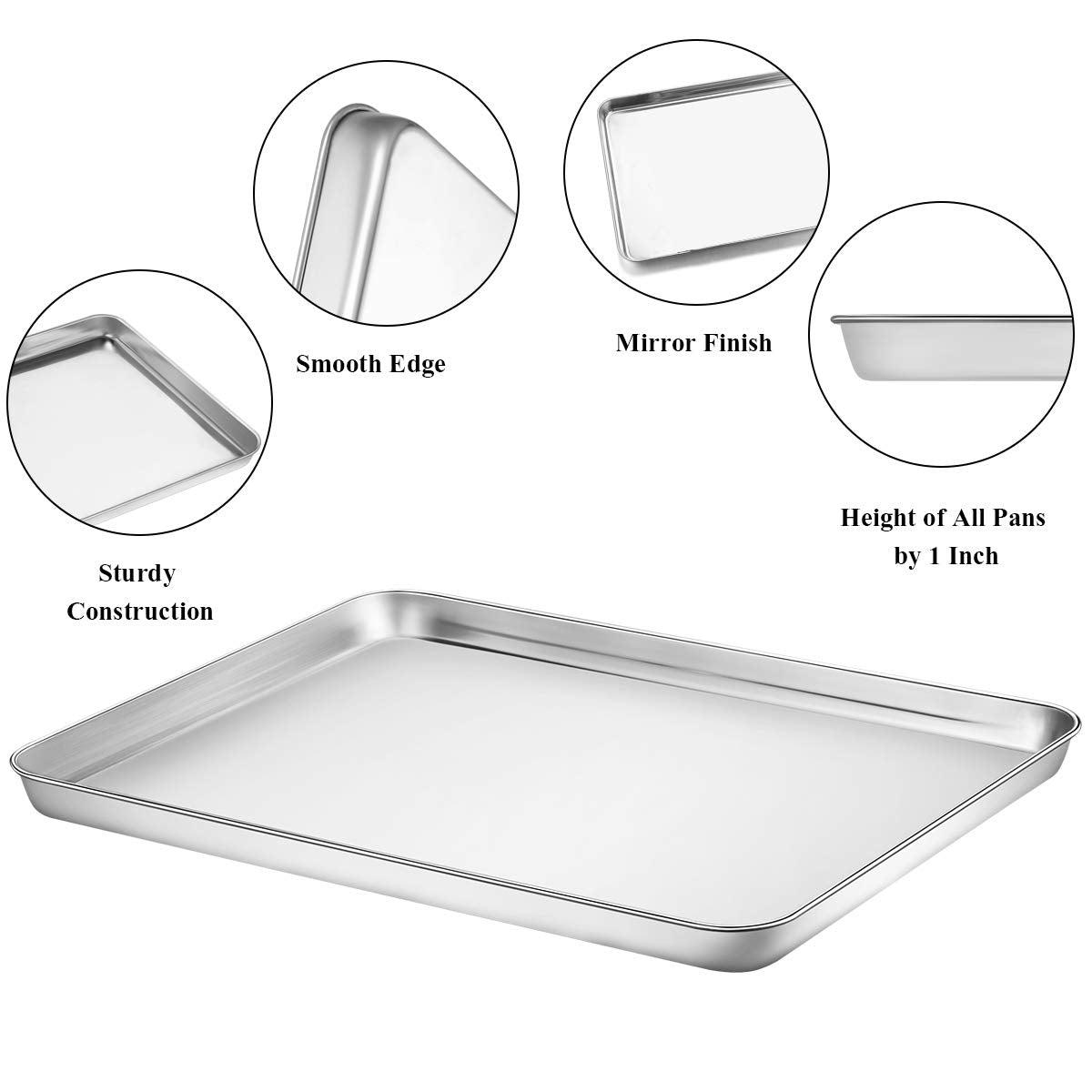 Wildone bandeja acero inoxidable con acabado espejo para desmolde fácil