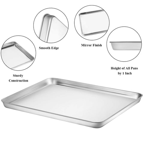 Wildone bandeja acero inoxidable con acabado espejo para desmolde fácil