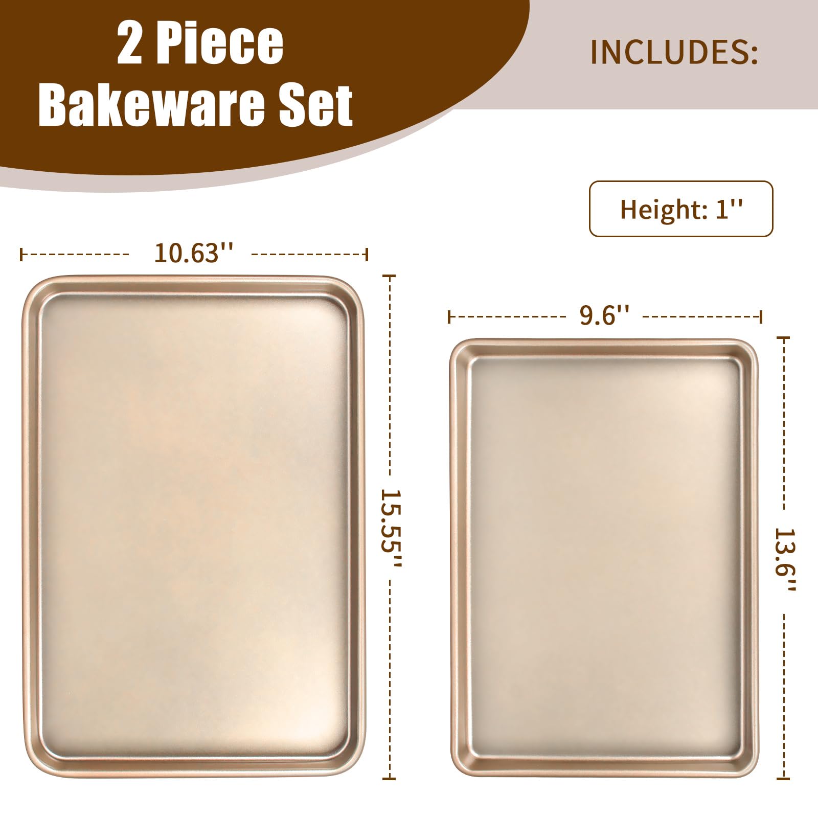 Bandeja alargada Wildone de 10x15 para recetas en horno grande.