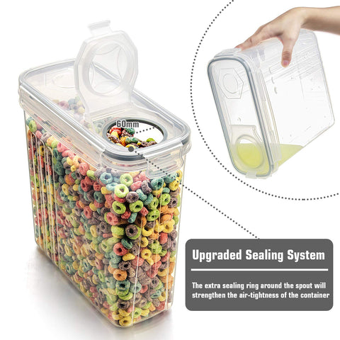 Wildone contenedores cereal sellado silicona, evita aire y humedad para alimentos frescos.