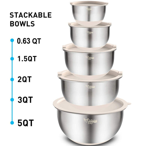 Wildone lavavajillas seguro para tazones, tapas y ralladores.