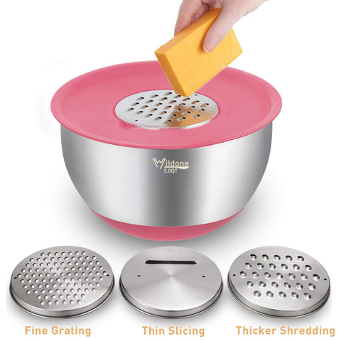 Wildone tapas herméticas con centro removible para almacenar y usar el rallador.