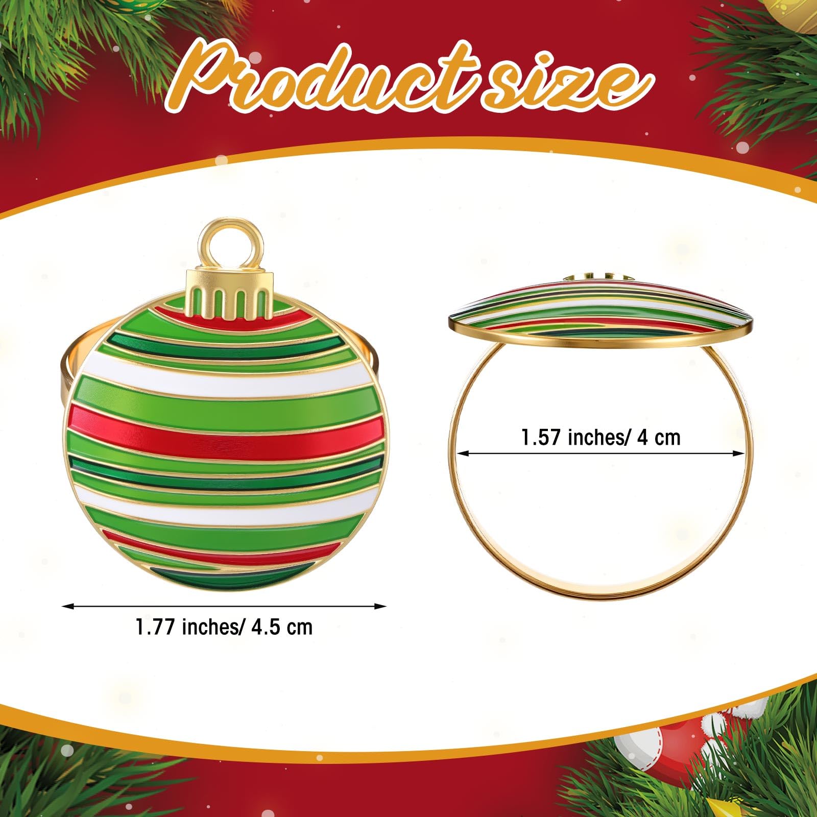 Willbond anillos para servilletas con rayas verticales, ideal para cenas de temporada