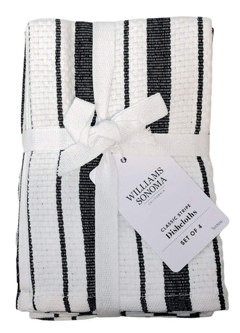 Williams-Sonoma paños de cocina rayas negras para secar platos con absorción superior