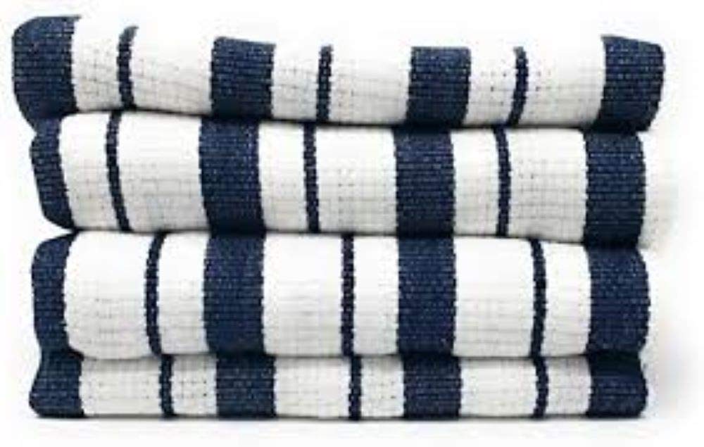 Williams-Sonoma toallas clásicas rayadas azul marino, vista frontal lista para uso diario.