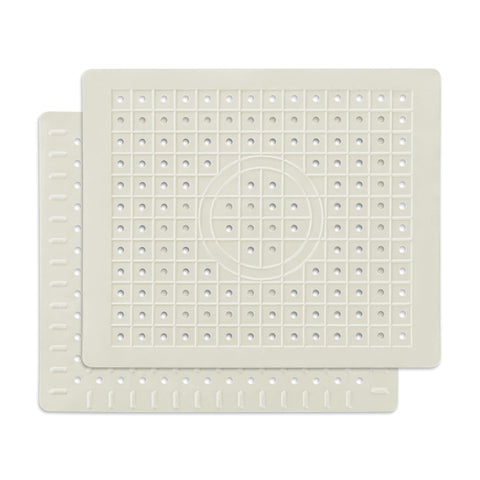 Willkommen mat fregadero 12x10 crema blanco: base estable para secar platos y proteger el fregadero.