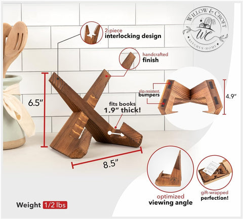 Willow & Croft dimensiones 6-5x8-5 pulgadas soporte estable para libros