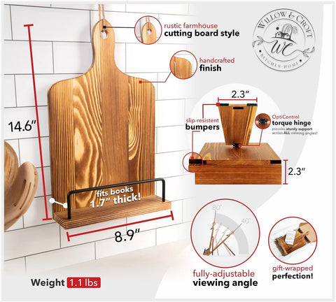 Portarecetas Willow & Croft, ángulo ajustable para lectura ergonómica