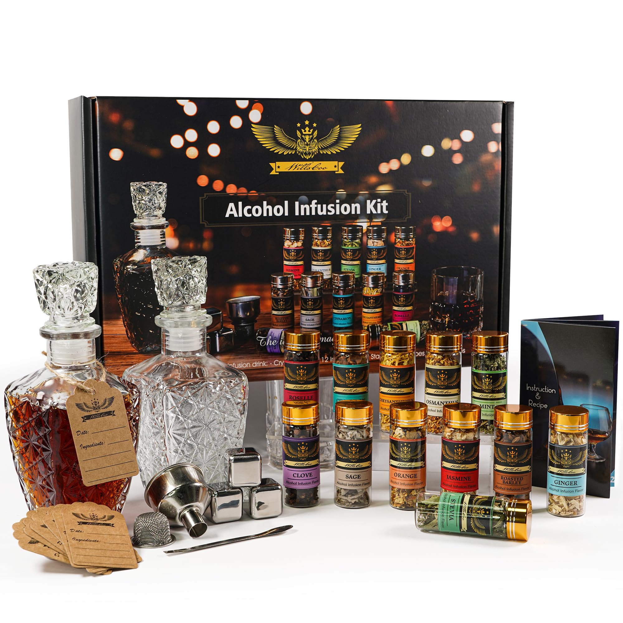 WillsCoo kit de infusión con sabores variados para bebidas personalizadas