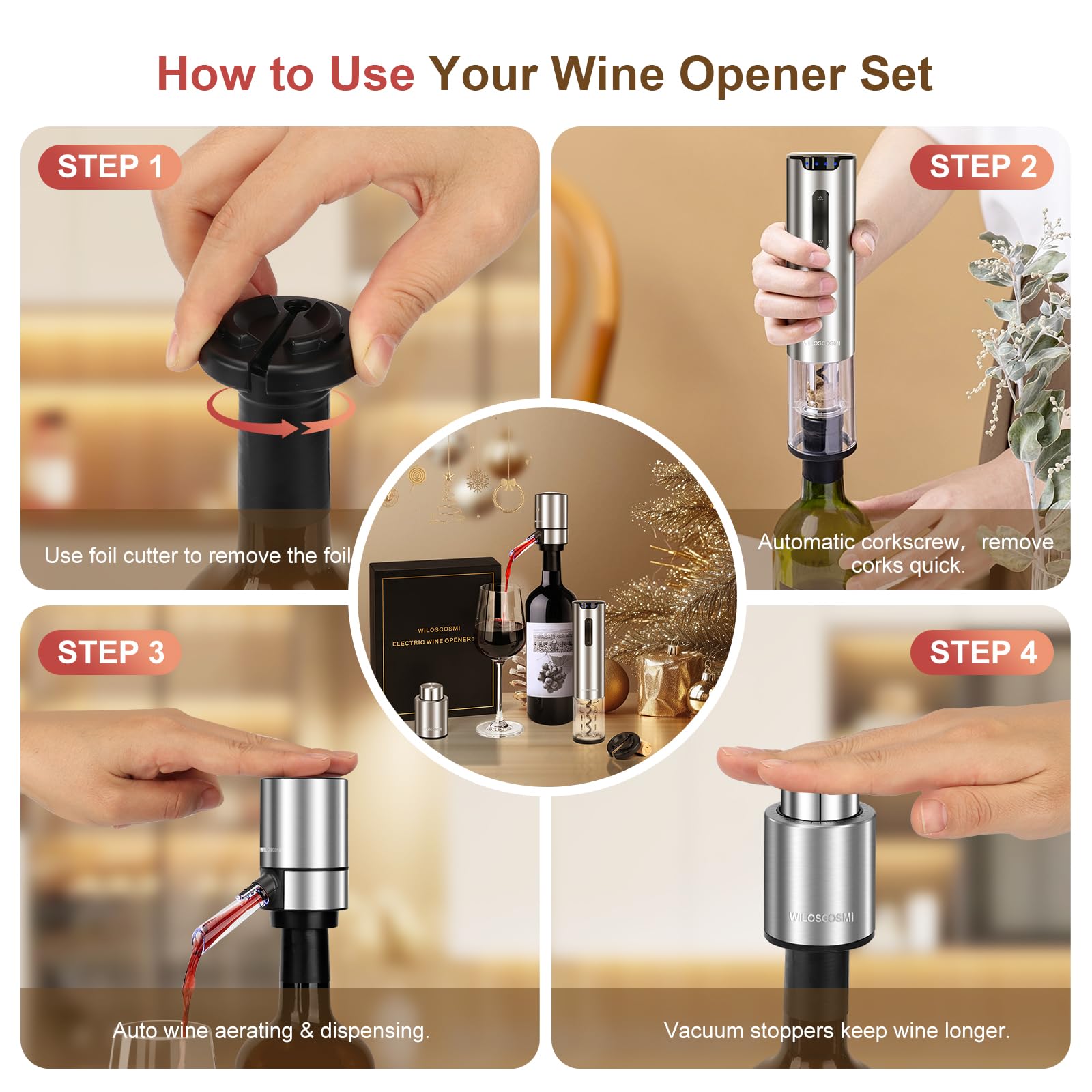 WILOSCOSMI set-regalo-vino ideal para amantes del vino.