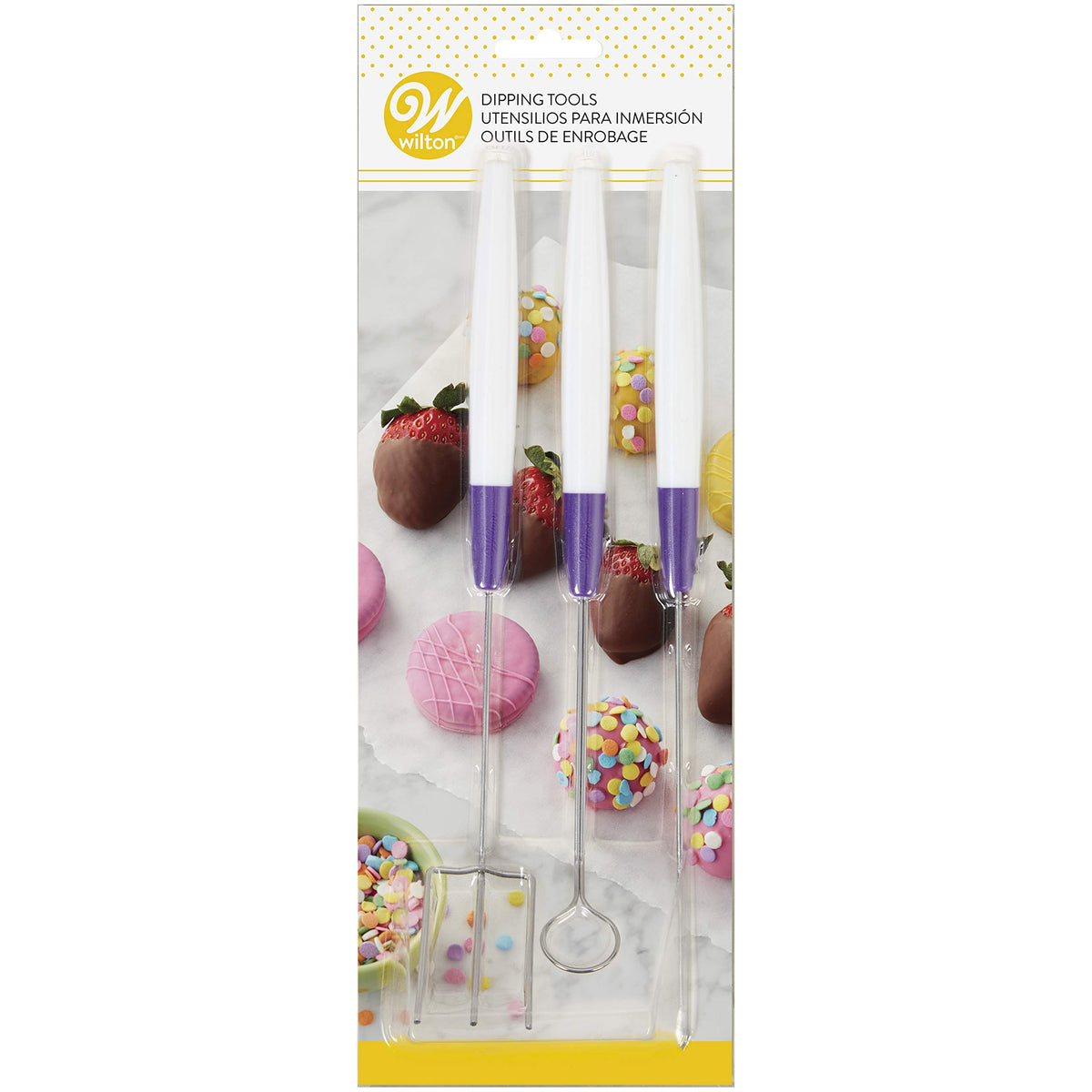 Tenedor tres puntas Wilton para sostener y aplicar cobertura en frutas