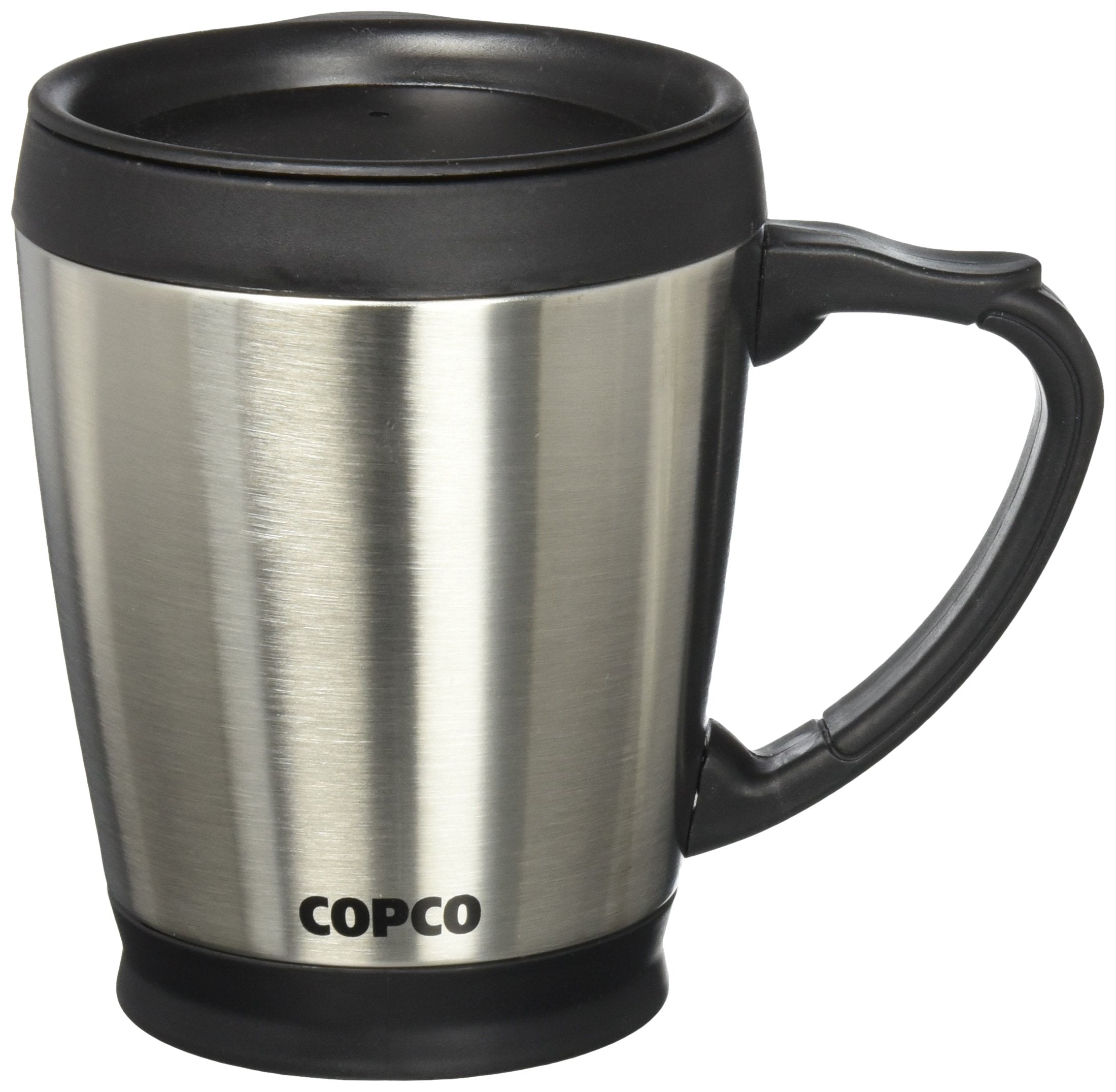 Taza Wilton Copco de acero inoxidable con doble pared mantiene el café caliente en ruta