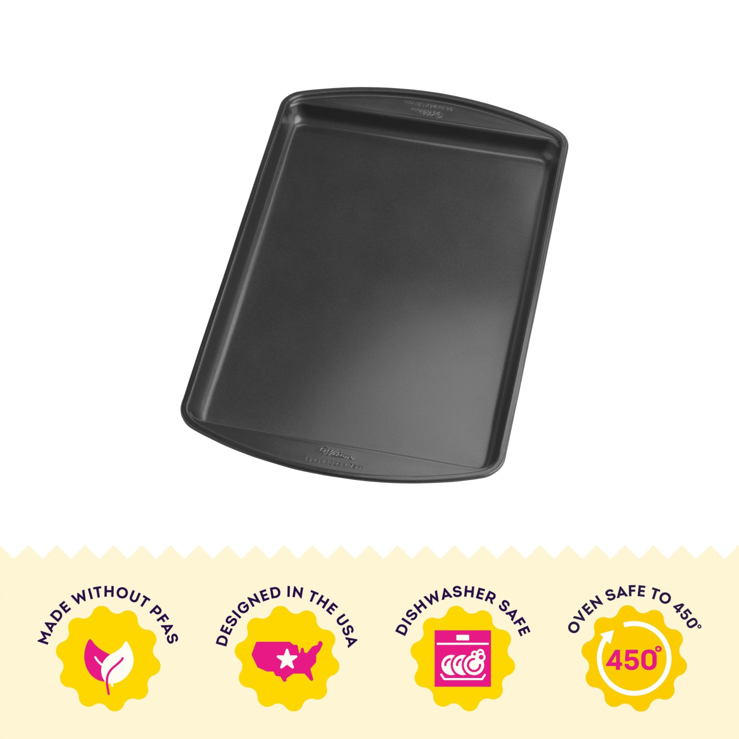 Bandeja Wilton Gold Premium con resistencia a deformaciones para horneado estable.