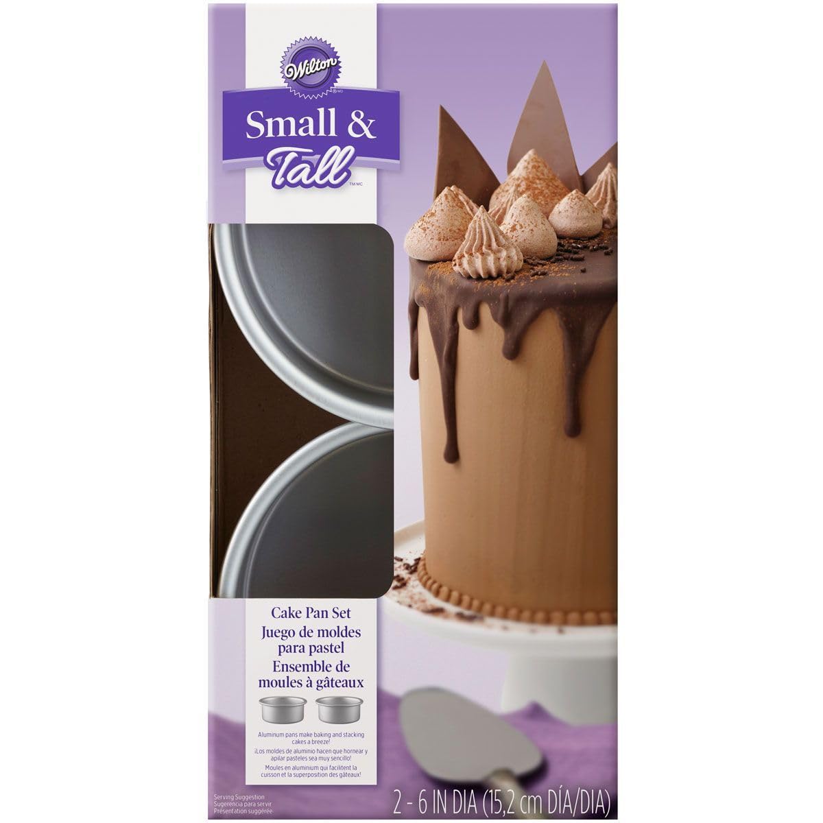 Detalle del juego Wilton de moldes de aluminio para tortas en capas, durabilidad garantizada