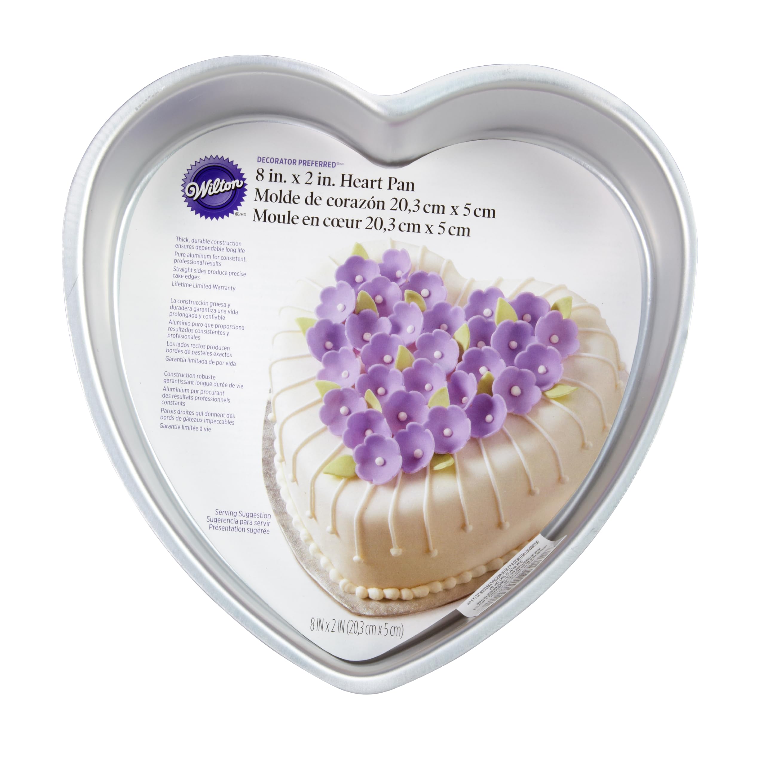 Molde Wilton corazón de 8 pulgadas para pasteles uniformes y hermosos.