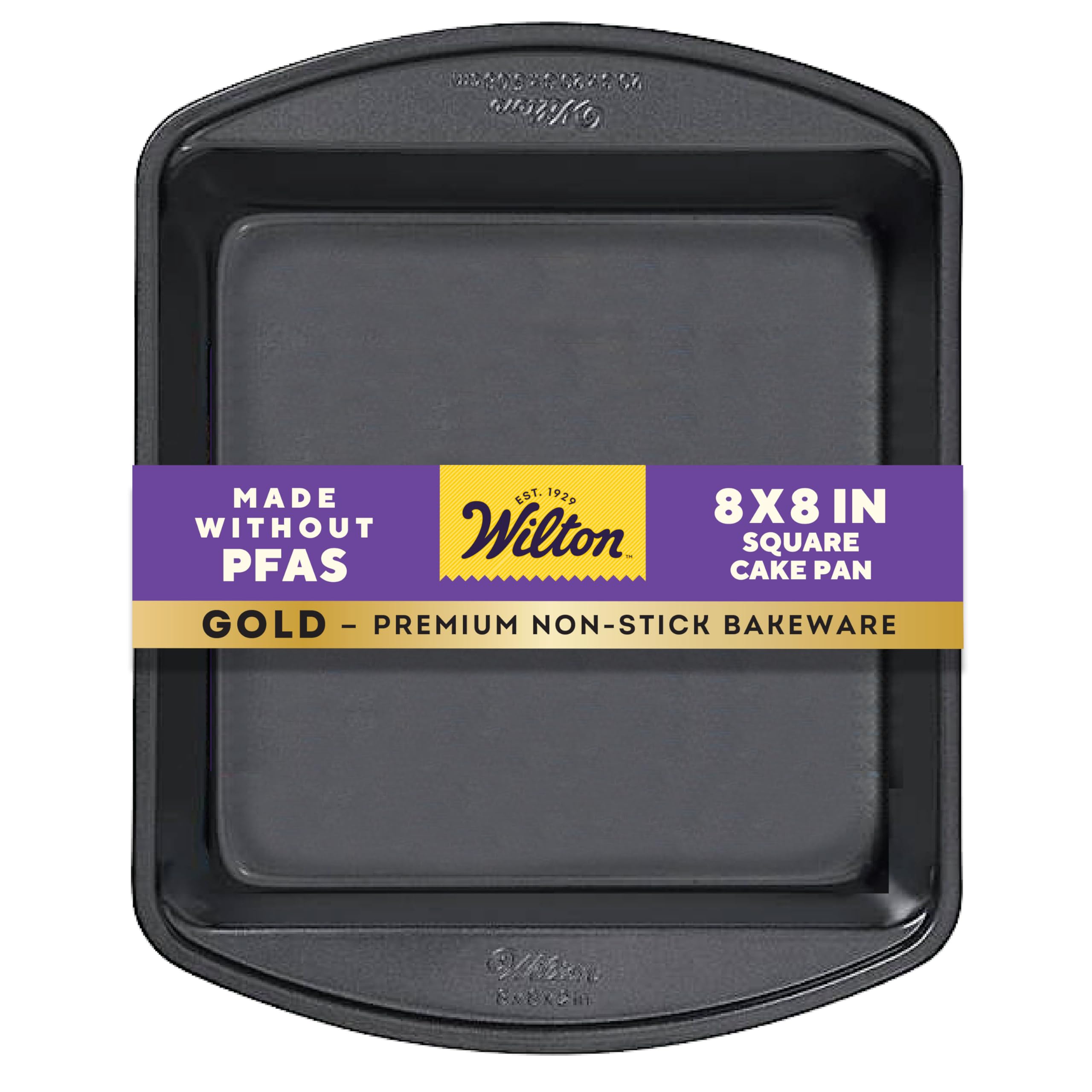 Molde Wilton cuadrado 8x8 con recubrimiento antiadherente para desmoldar fácilmente.