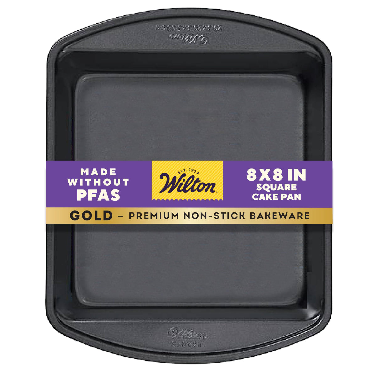 Molde Wilton cuadrado 8x8 con recubrimiento antiadherente para desmoldar fácilmente.