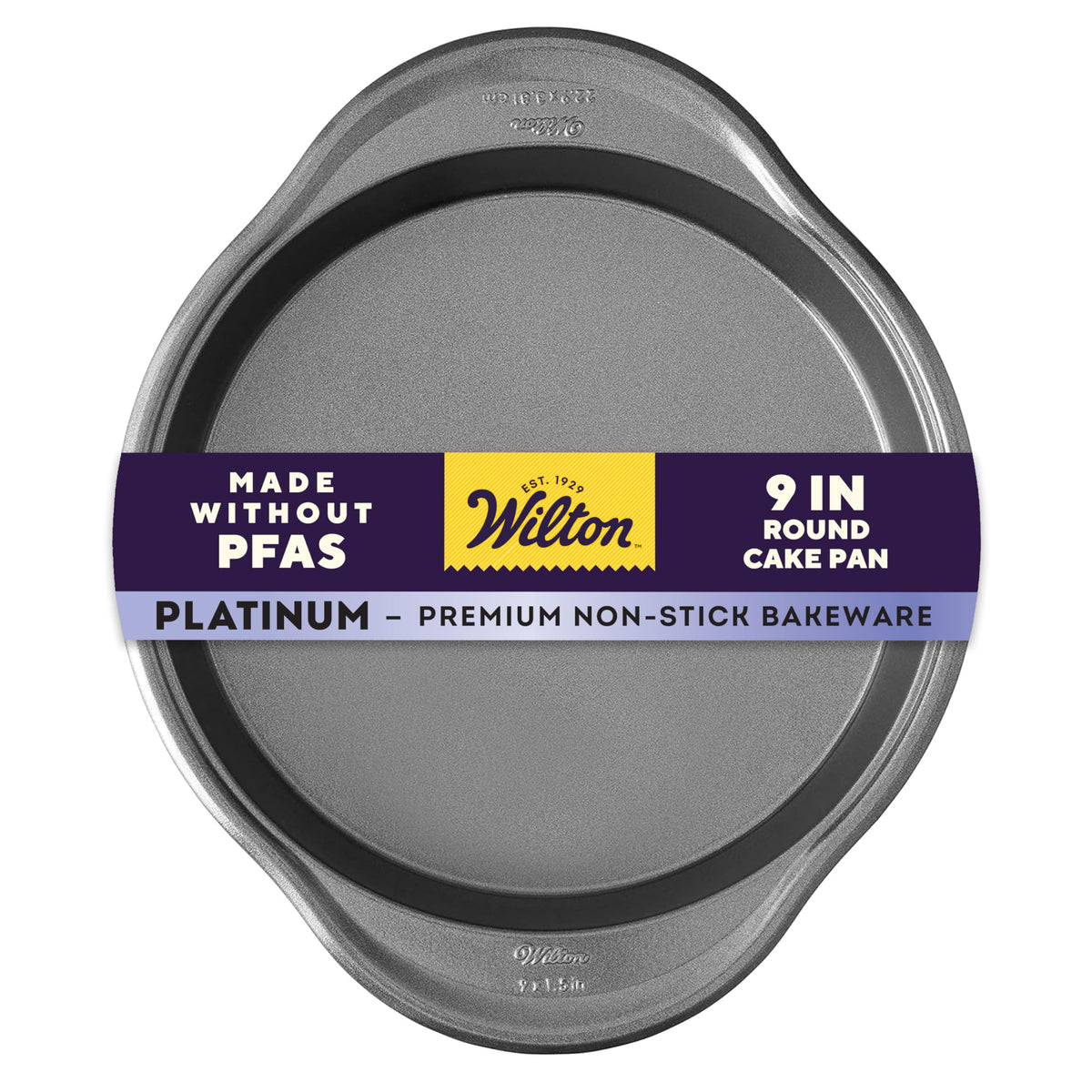 Wilton Platinum: bandeja redonda de 9 pulgadas para hornear con antiadherente y resultados uniformes