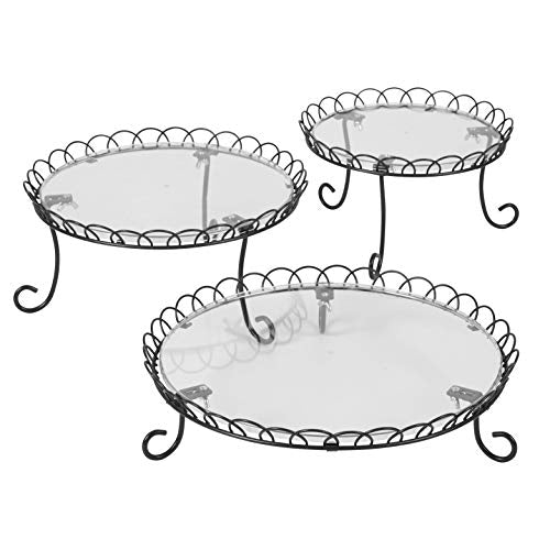 Wilton soporte postres 3 niveles negro desmontable, fácil de transportar para fiestas.