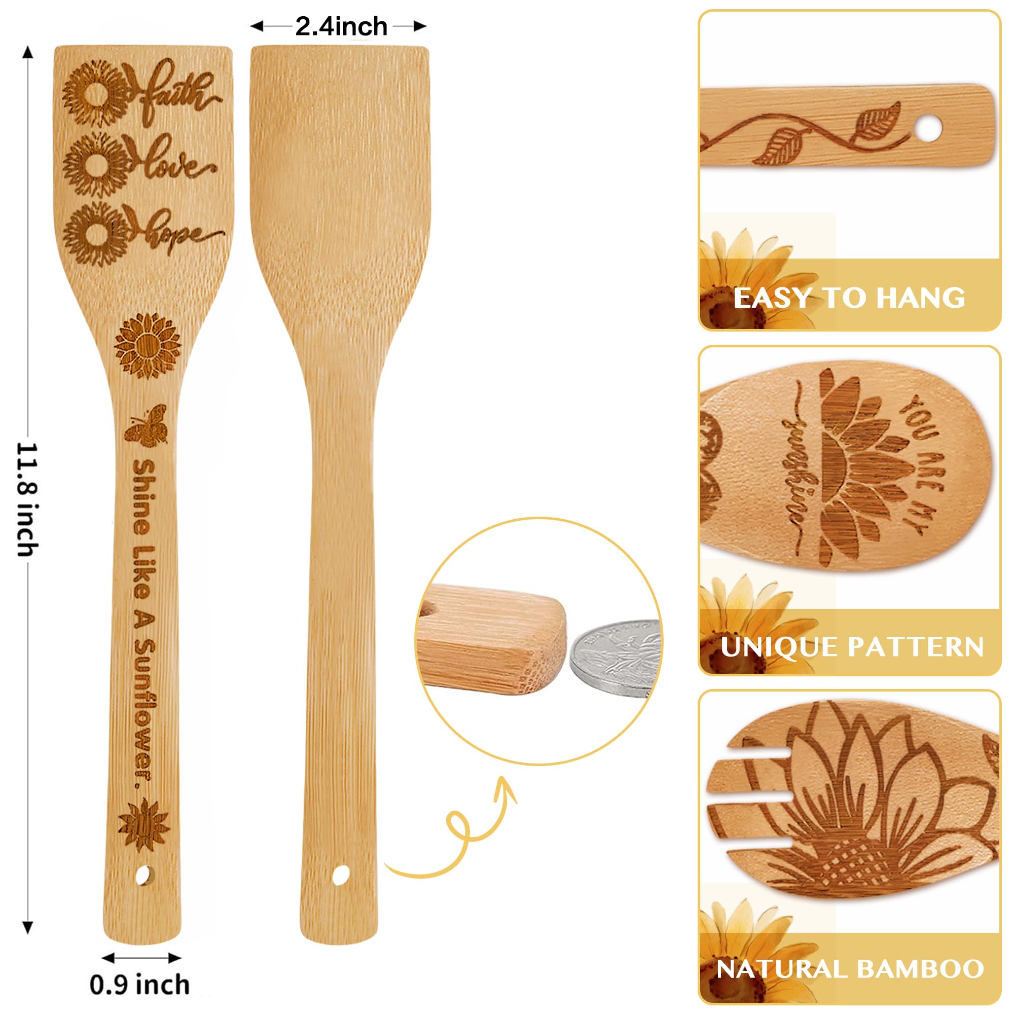 Conjunto Wimabuden de cucharas girasol: duraderas para uso diario.
