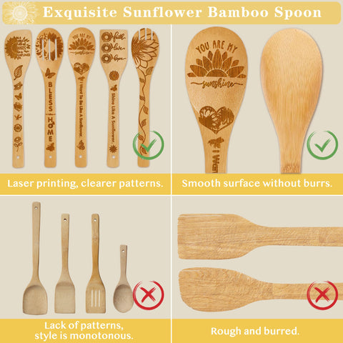 Cucharas con motivo girasol Wimabuden: diseño único para decorar la cocina.