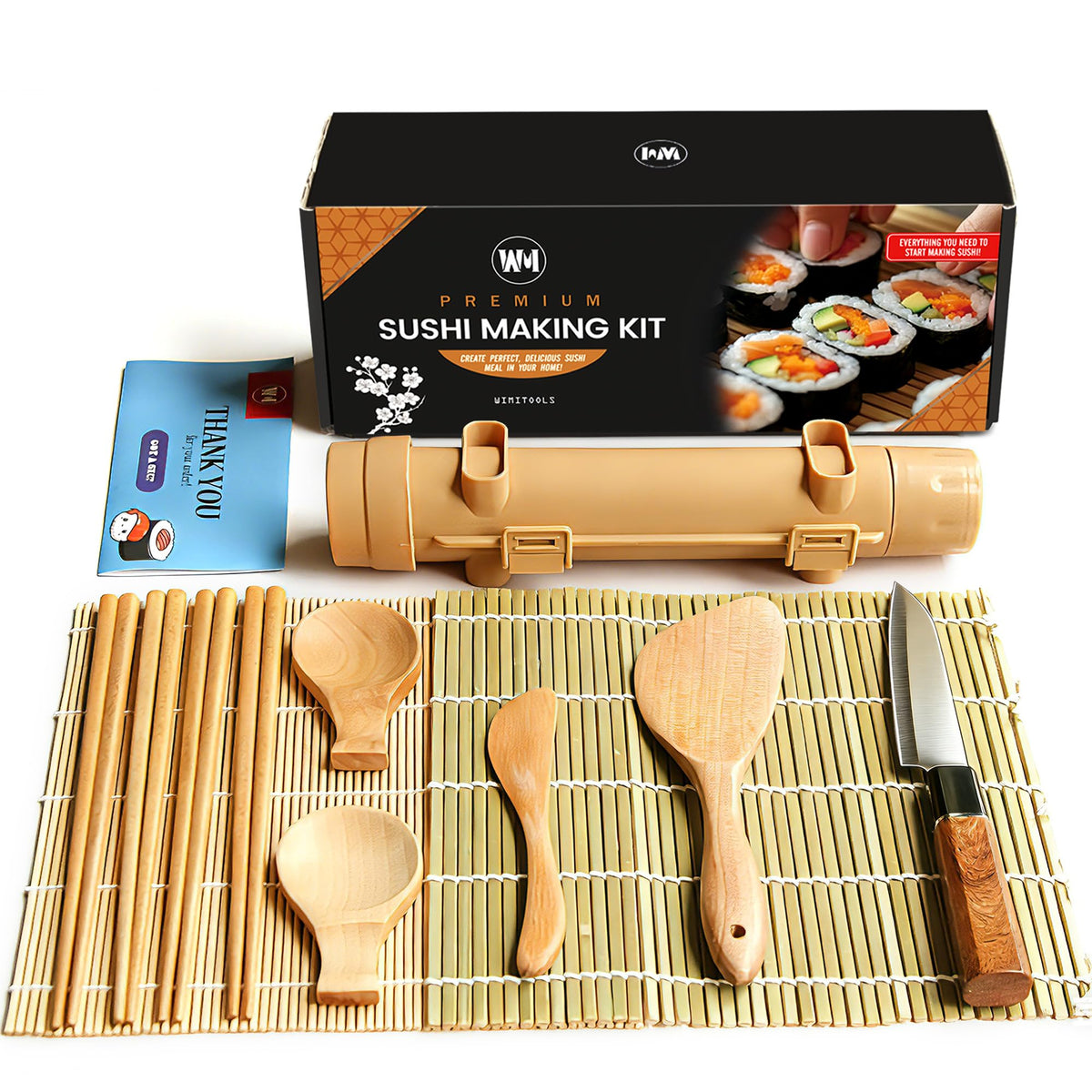 Kit de sushi Wimitools para principiantes, listo para empezar en casa.