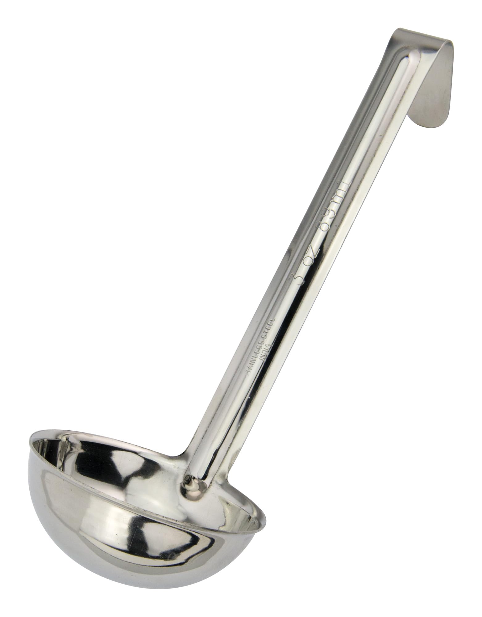 Cucharón Winco inoxidable de 3 onzas para porciones precisas en buffets.
