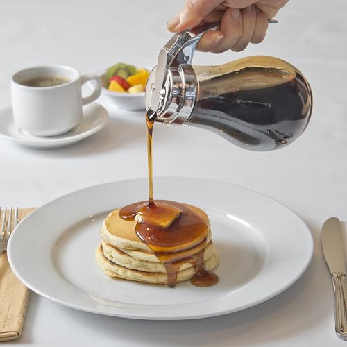 Winco dispensador miel, uso en mesa, porciones controladas para desayunos.