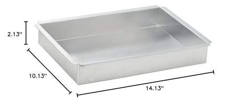Winco pan rectangular de aluminio 9x13, diseño apilable y distribución uniforme del calor.