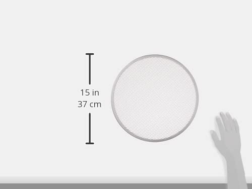 Winco pantalla para pizza de aluminio de 14 pulgadas, diseño apilable para almacenamiento eficiente.