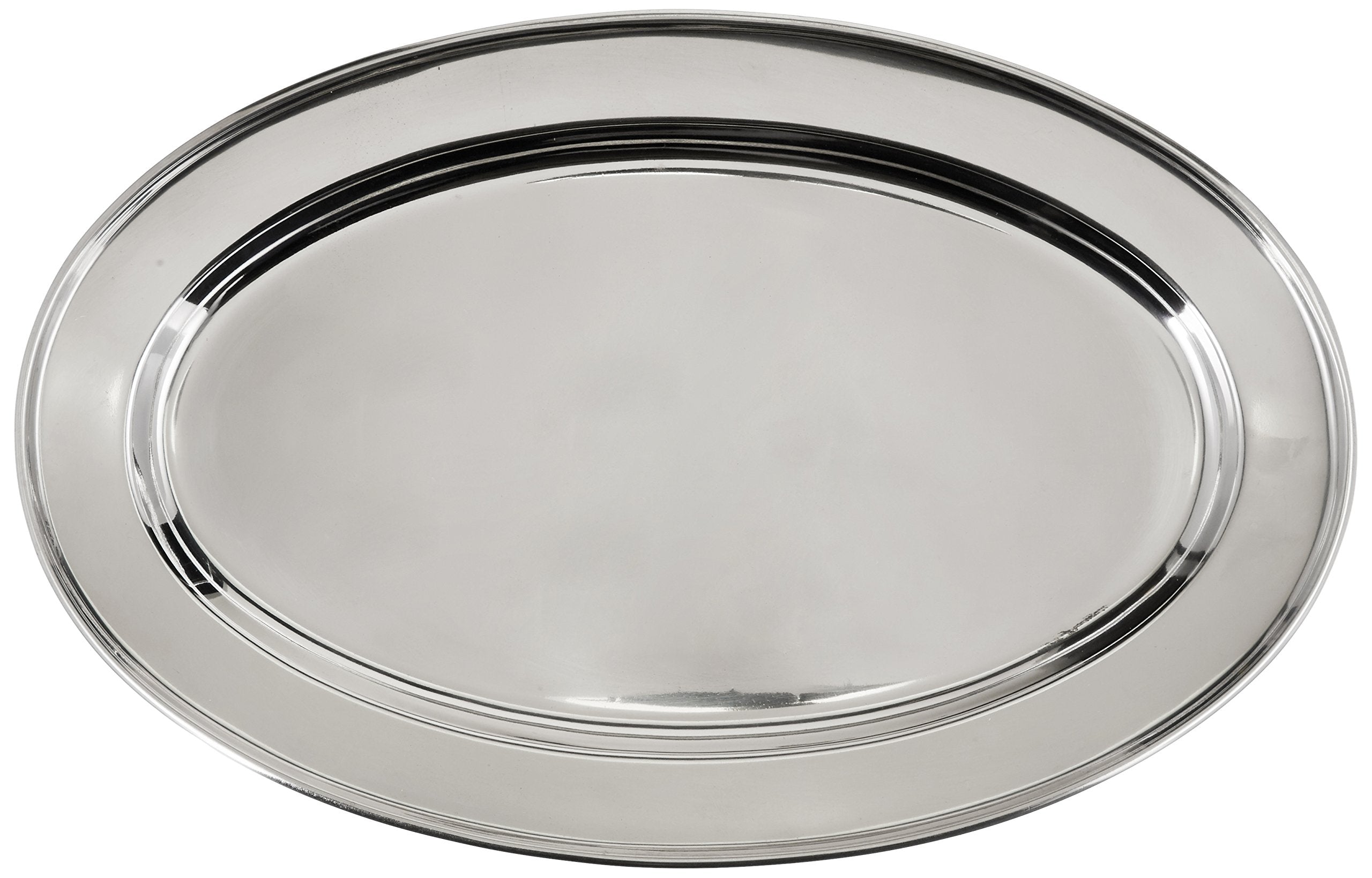 Winco OPL-14, vista superior, plato ovalado resistente para presentaciones modernas